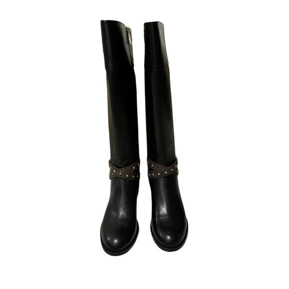 Michael Kors Kincaid Leather Riding Boot Size 8 M Dome Studs Western Equestrian - Picture 3 of 10